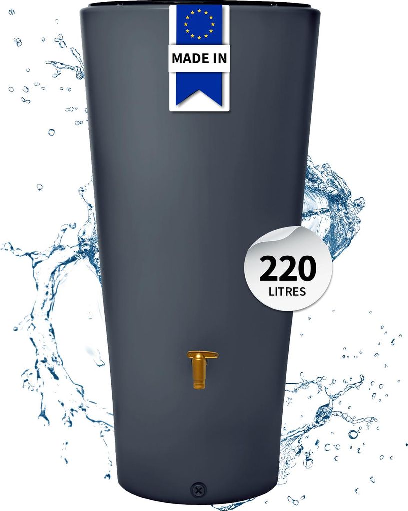 4rain Réservoir VASO 2en1 220L graphite avec robinet PE Image du produit 