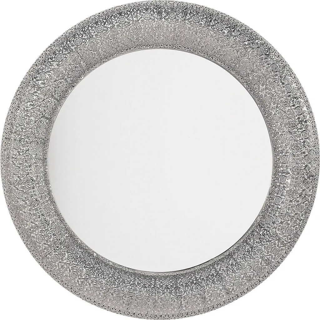 Miroir Mural Argenté 80 cm pour Illuminer une Pièce Sombre Look Vintage