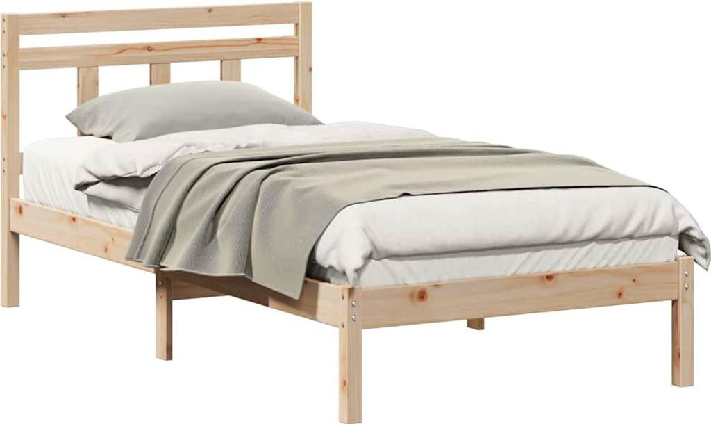 SYFAX Bettrahmen Braun 100 x 200 cm Massives Kiefernholz