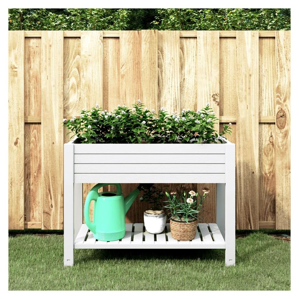 Hochbeet Weiß 110x45x79 cm aus Polypropylen