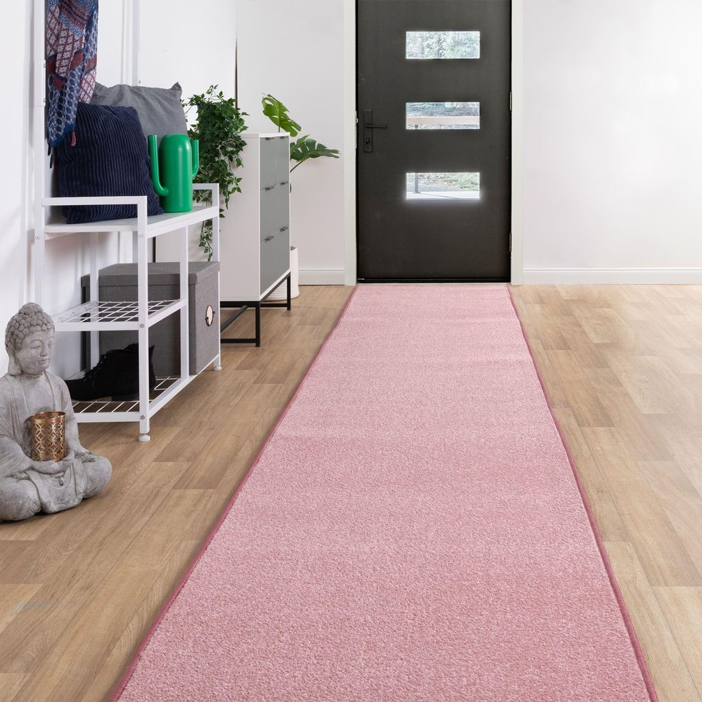 Steffensmeier Läufer Galerie Ibiza| Kurzflor Teppich| Flur| Diele| Größe: 100x800 cm| Rosa