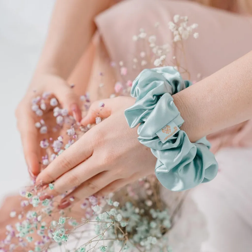 Accessoire Cheveux en Soie et Amazonite pour Chignon et Queue de Cheval - 3