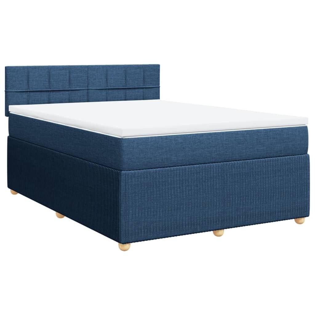 "im Sonderangebot"Boxspringbett Modernes/Doppelbett - Polsterbett Erwachsene/r /Kind - mit Matratze Blau 140x190cm Stoff - Klassische Betten DEMöb...