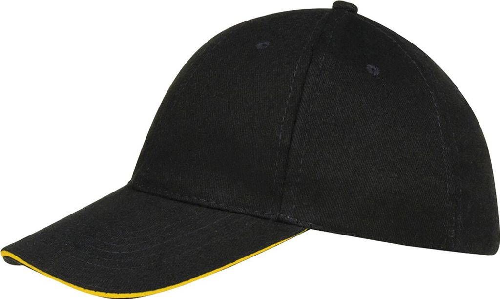 SOLS Uni Buffalo Baseballkappe PC372 (Einheitsgröße) (Schwarz/Gelb)