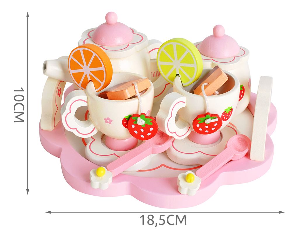 Schneide Torte rosa mit Tablett und Messer Spielkuchen für die Kinderküche 