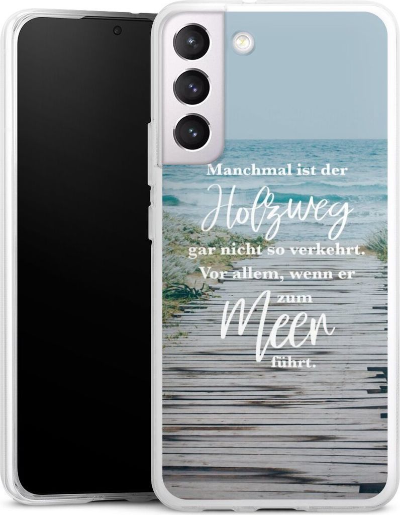 DeinDesign Handyhülle für Samsung Galaxy S22+ Silikon Hülle Case Smartphone Schutzhülle Statement Strand Spruch