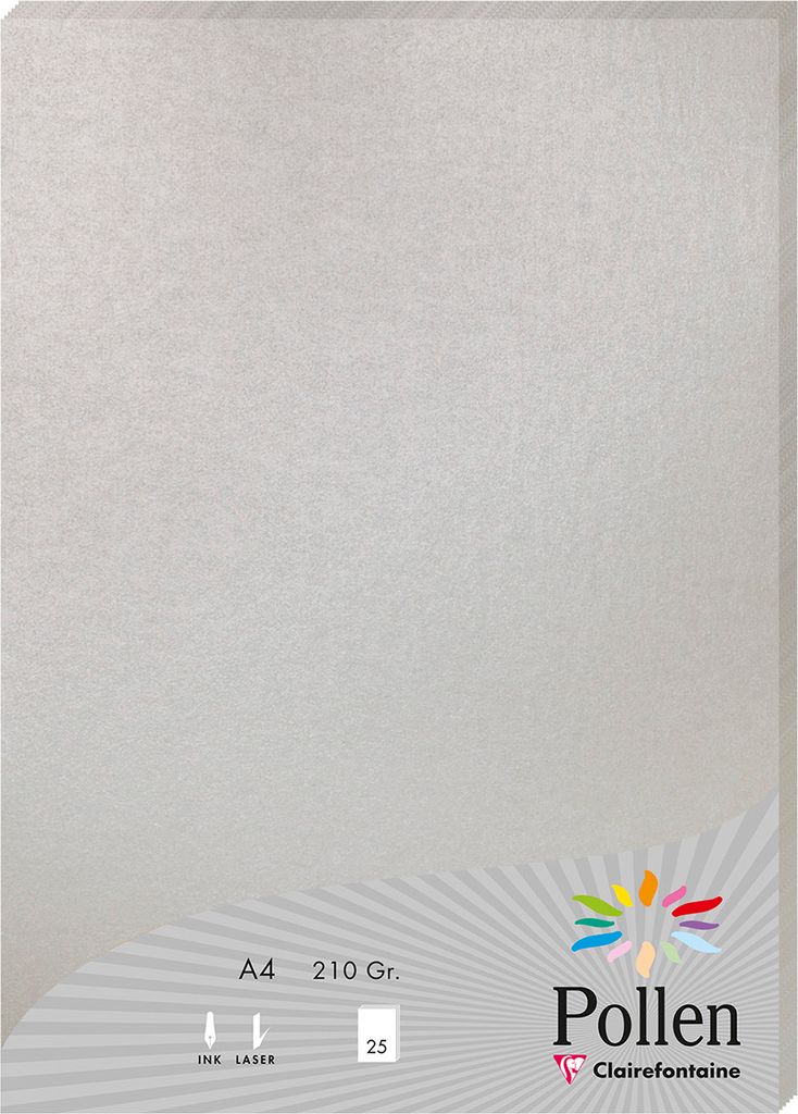 Clairefontaine Papier A4 Pollen 210g silber 25Bl