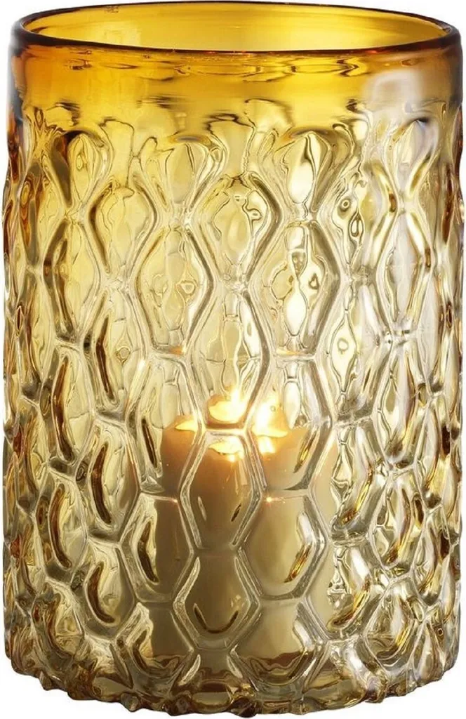 Bougeoir de Luxe Verre Jaune Ø20cm Casa Padrino Design Restaurant