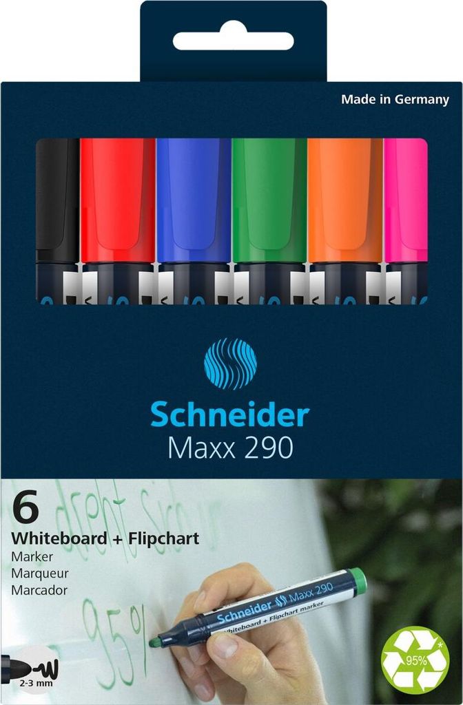 Schneider 50-129096 6x Maxx 290 Marqueurs pour tableaux Image du produit 