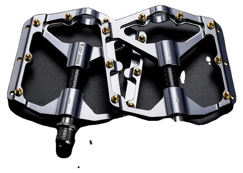 Pédales de vélo antidérapantes en aluminium léger argenté 097