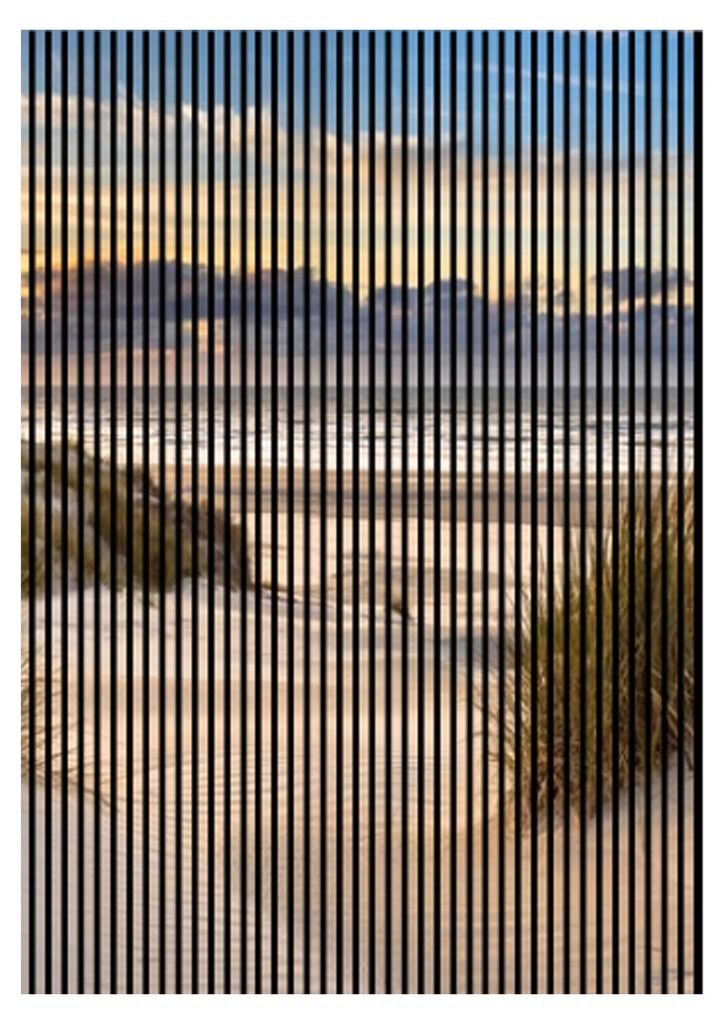 Akustikpaneele mit Digitaldruck Strand02 19 x 1693 x 2400 mm Strand Grass Himmel MDF PET-Fasern Wandpaneele Weiß Blau Grün 3 Einzelplatten