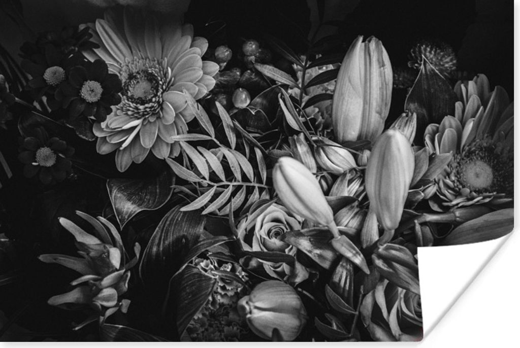 MuchoWow Poster Blumenstrauß - Stilleben - Blumen - Pflanzen - Rot 60x40 cm - Schlafzimmerdekoration