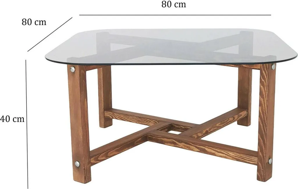 Table basse Aurano 80cm Chêne brun Robuste avec Porte-revues Discret - 3