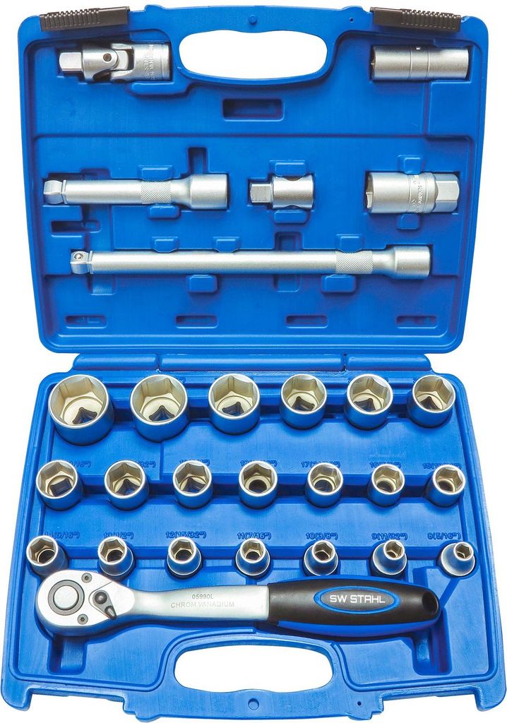 SW-Stahl 07624L Steckschlüsselsatz 1/2", 27-teilig