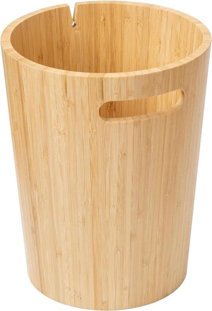 Poubelle de bureau et salle de bains en bambou 8,5L - Format compact