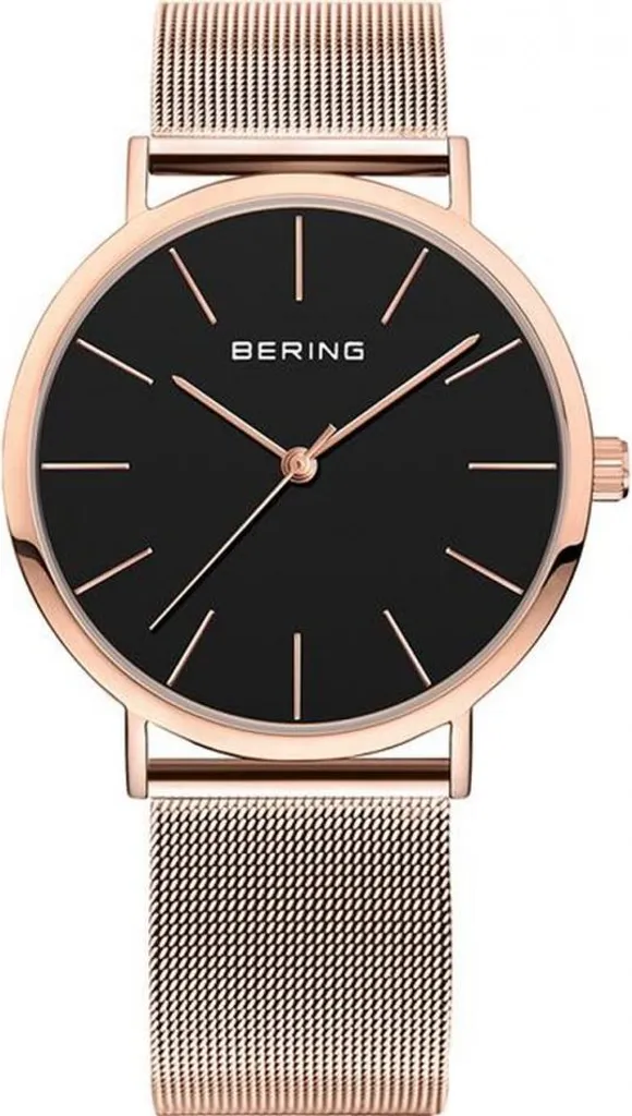 Montre Femme BERING Durable et Anti-Rayures en Acier Or Rose Fin