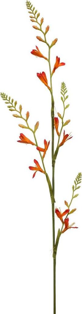 artplants.de Künstliche Montbretie Katheryn, orange-rot, 90cm - Deko Kunstzweig