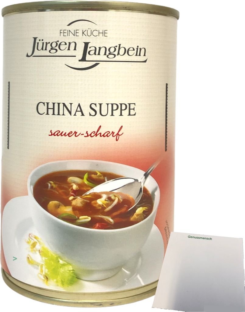 Jürgen Langbein China Suppe Sauer-Scharf 1er Pack (1x400ml) +usy Block