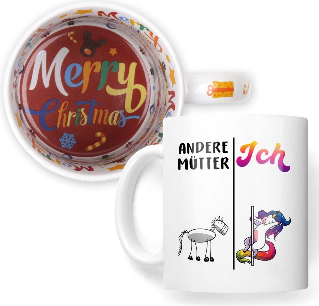 22Feels Weihnachtsgeschenk Mama Geschenk Mutter Tasse Kaffeetasse Frauen Haferl Weihnachten