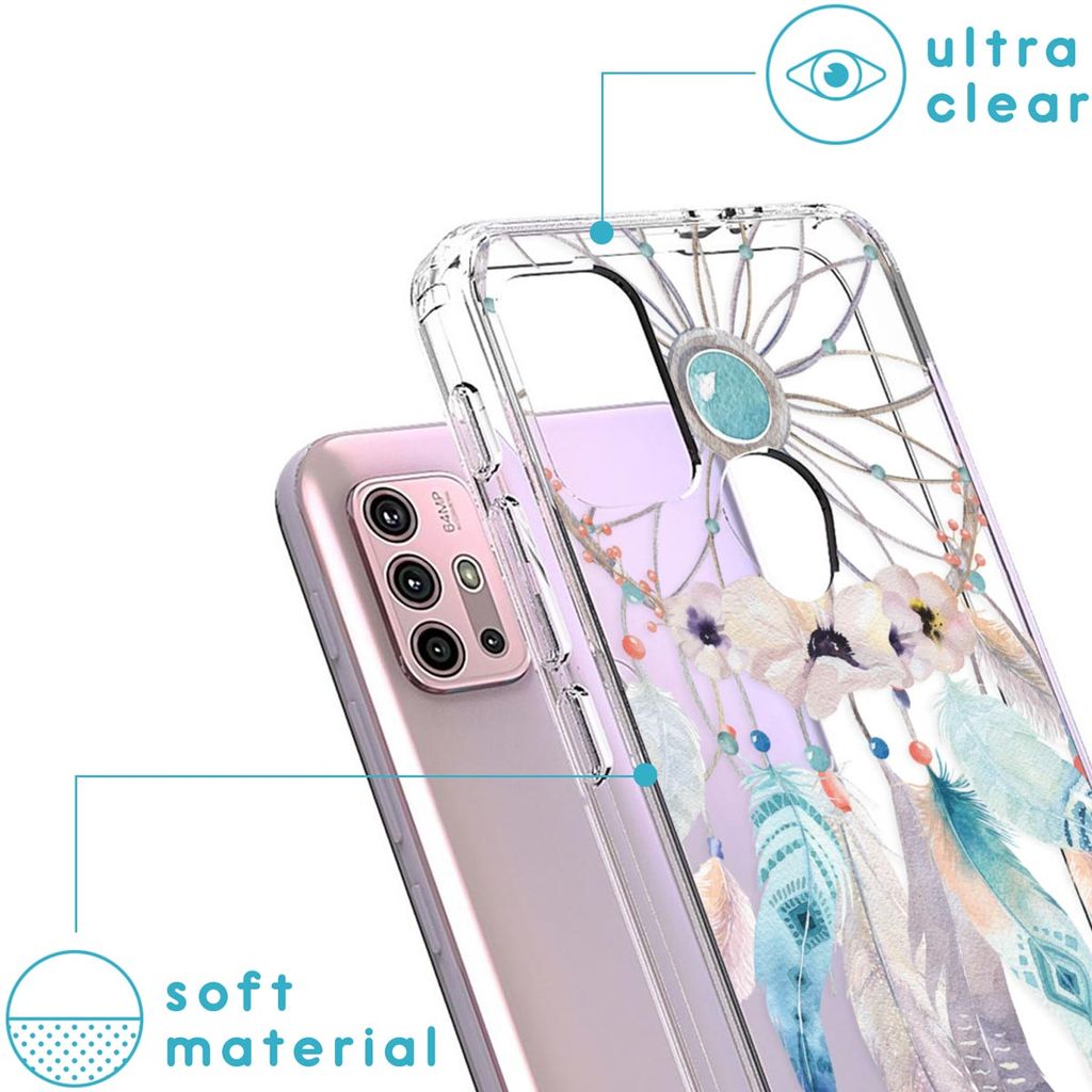 Cuoqing Motorola Moto G30/G10 Hülle Transparent Mit Schutzfolie – Stoßfest, Anti-kratzer, Dünn