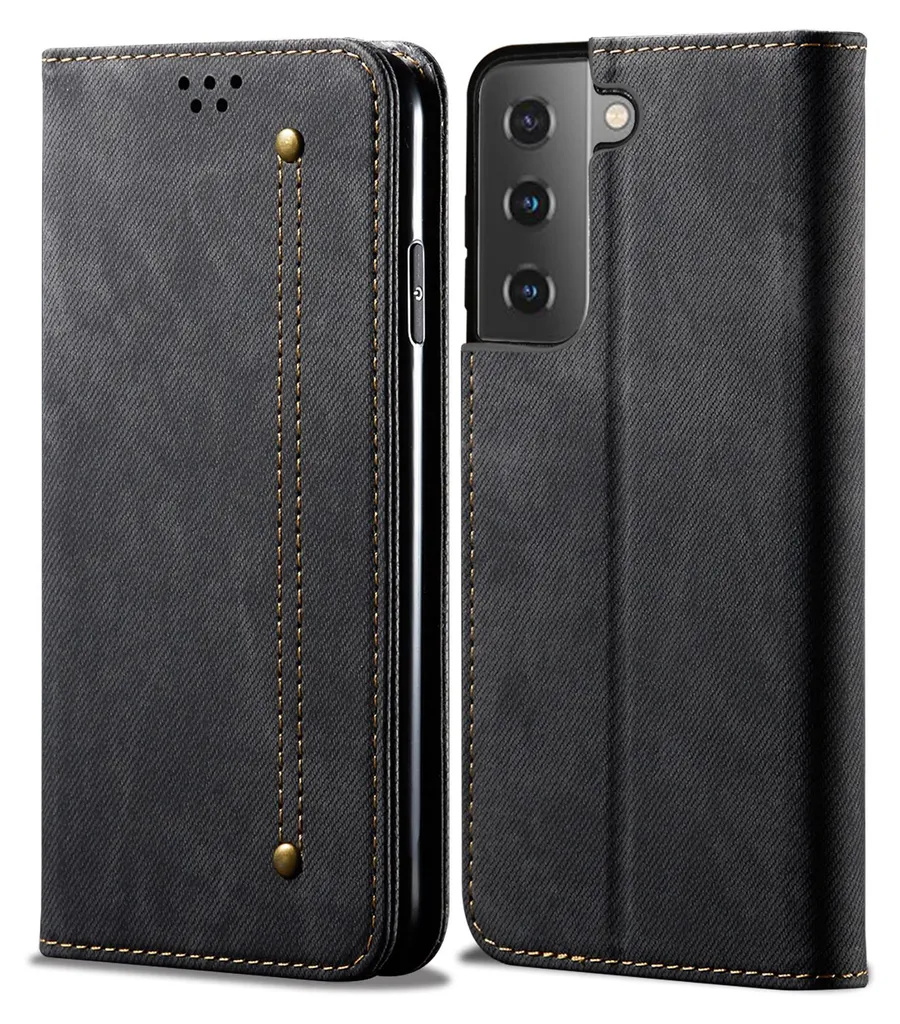 Custodia Samsung Galaxy S21 FE 5G Portafoglio in Pelle Nera Magnetica