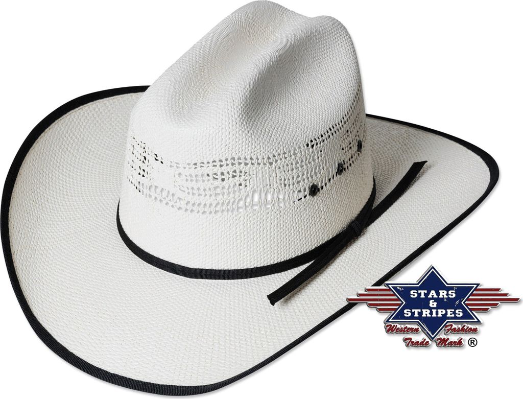 Westernhut Cowboy Biker Strohhut »ASHTON« Weiß Produktbild 