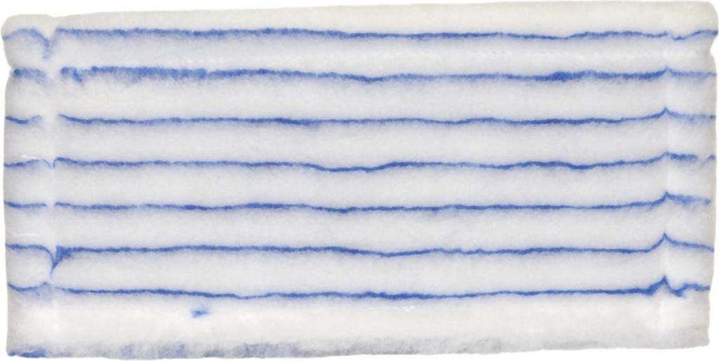 Poly-Handpad weiß mit blauen Polyesterstreifen