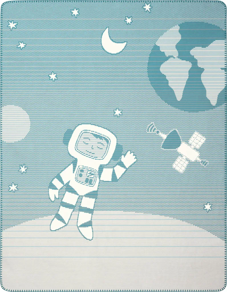 Plaid Enfant Coton Lovely & Sweet Spacekid 75x100 avec point de surjet