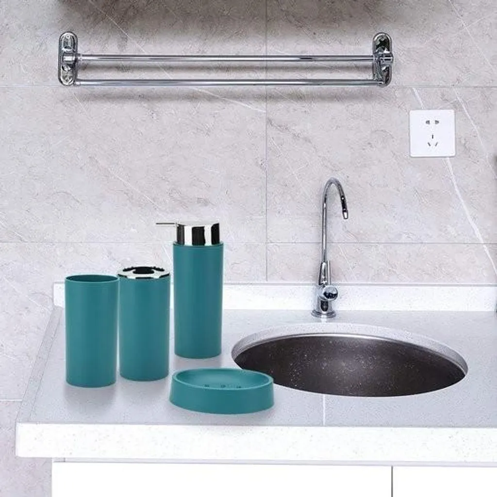 Accessoires de Bain Turquoise Design 2a - Ensemble Complet Haute Qualité - 2