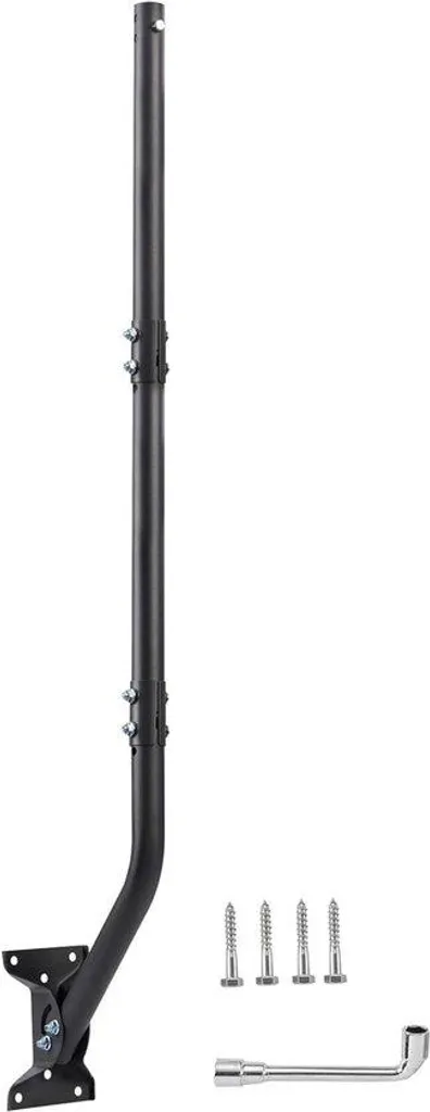Support antenne pour poteau en J - Fixation universelle 130 cm argent