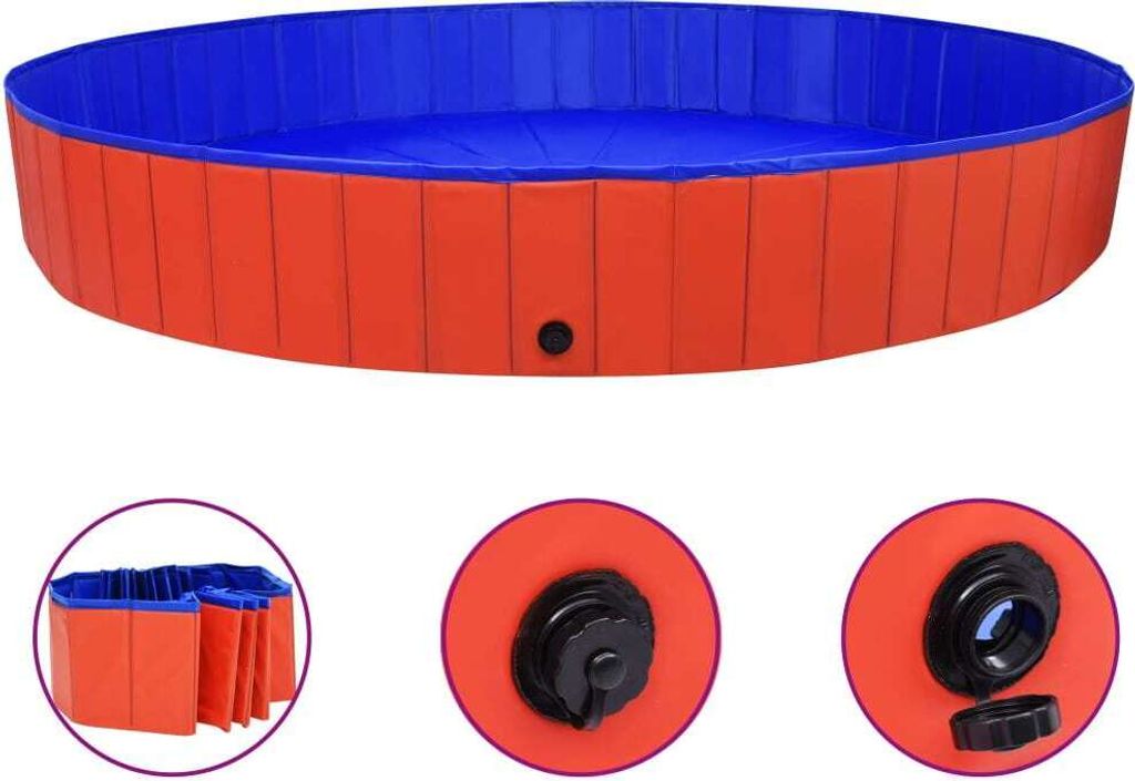 Piscine pliable pour chiens Rouge 300x40 cm PVC Image du produit 