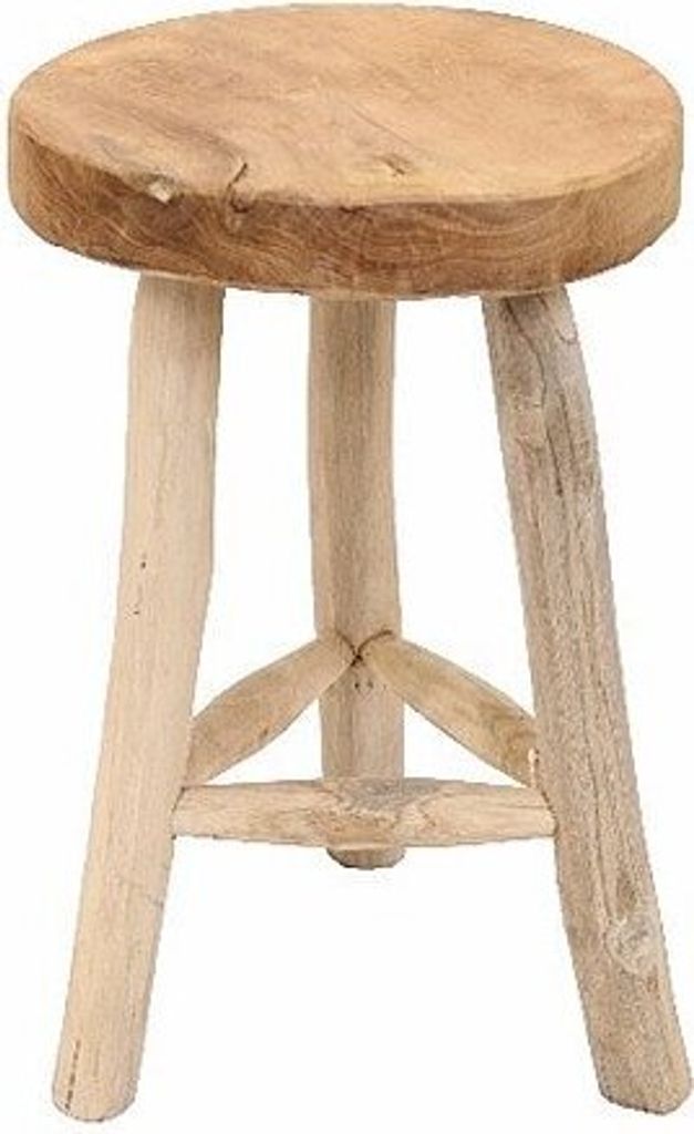 Hocker Sitzhocker Schemel Dreibein Teakholz 45x30cm 800659 Produktbild 