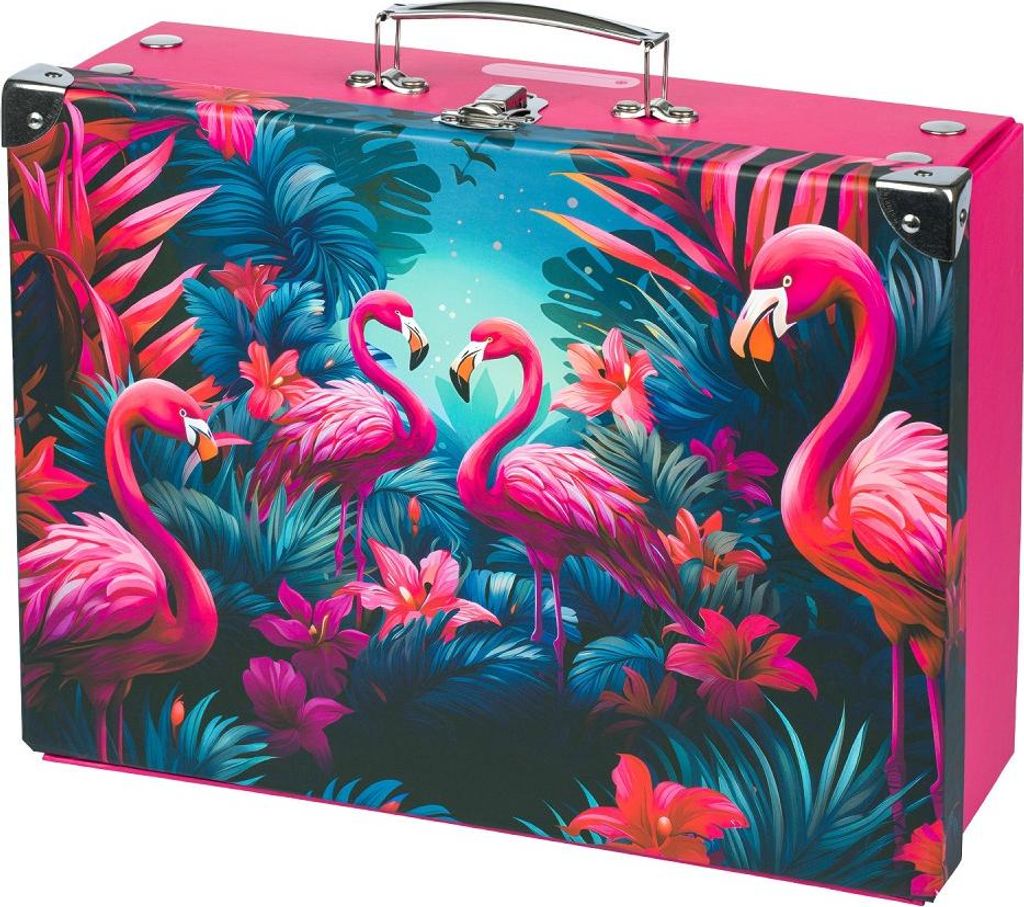 BAAGL Faltkoffer mit geschmiedeten Ecken Flamingos