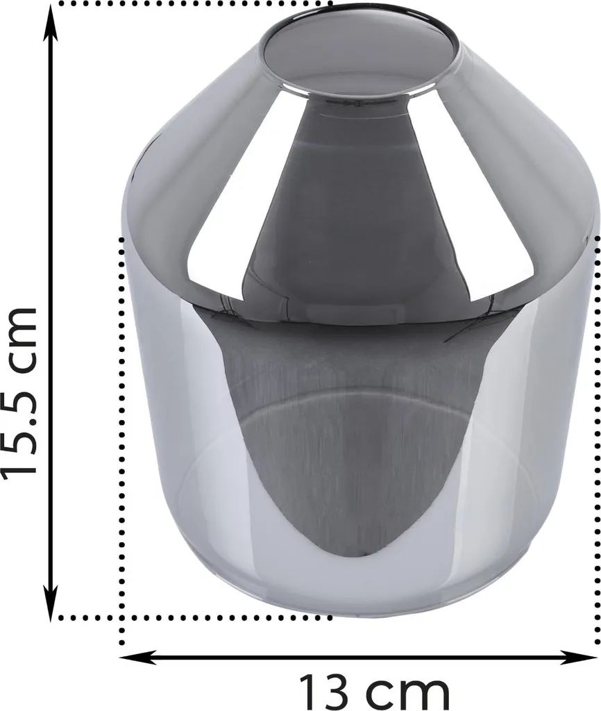 Abat-jour design angulaire graphite en verre pour un éclairage chic