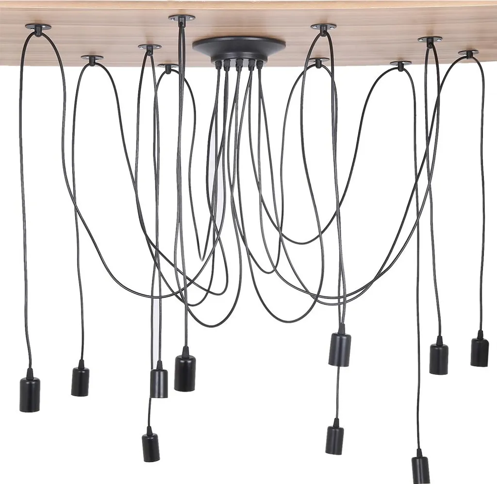 Support lampe vintage 10 câbles ajustables pour ampoules E27 Edison