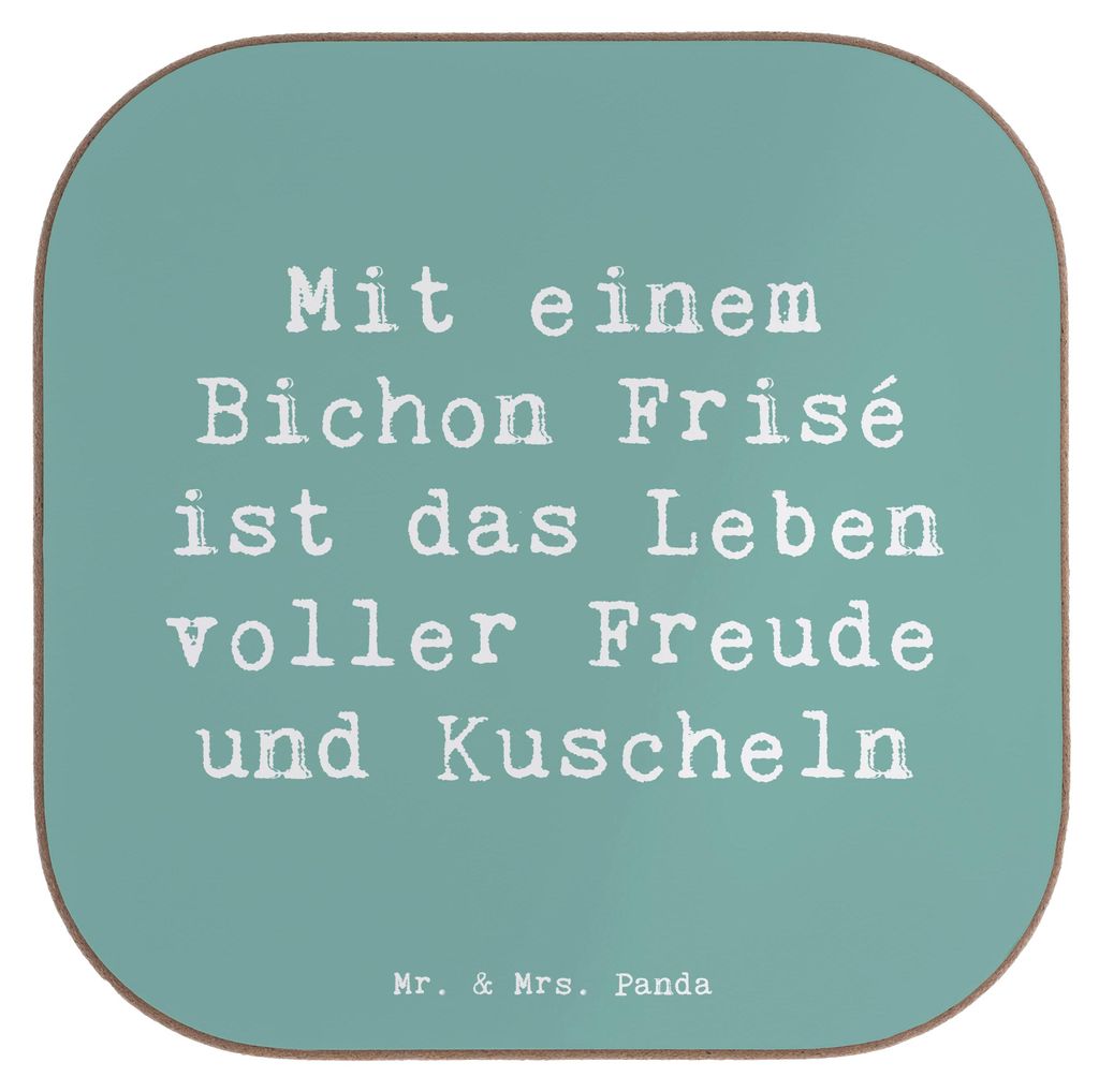 Mr. & Mrs. Panda Tassen Untersetzer Spruch Bichon Frisé Freude - Meeresbrise - Geschenk, weiße Hunde, Kuscheln, gläseruntersetzer, Hunderassen, ...