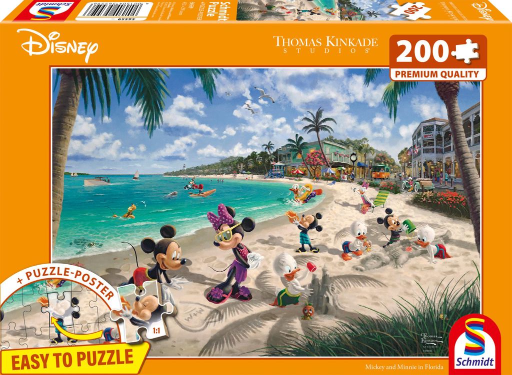 Schmidt Disney Puzzle - Mickey & Minnie in Florida - Umweltfreundlich - 200 Teile