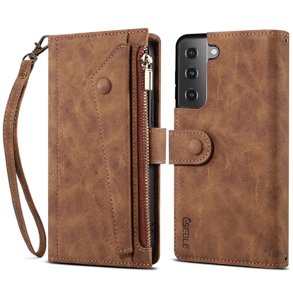 Cover Portafoglio Samsung S21 5G Pelle Marrone: Eleganza Business