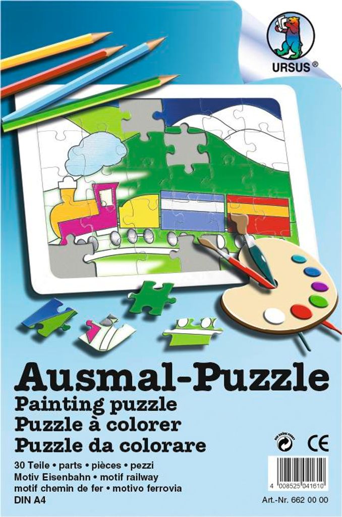 URSUS Ausmal-Puzzle Eisenbahn, A4