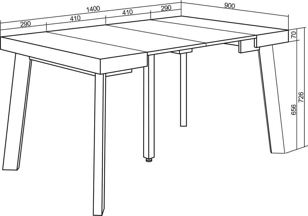 Console extensible en bois de chêne TAPA pour un salon modulable
