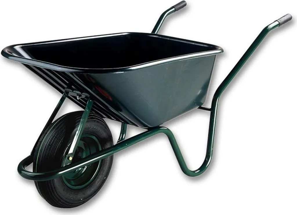 Brouette 100 L Haute Résistance avec Cuve Galvanisée et Roue Souple
