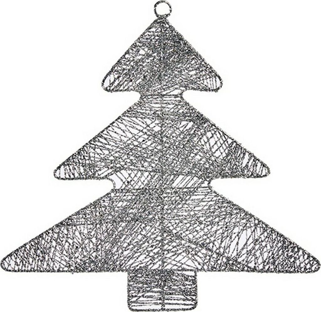 Silbernes Weihnachtsornament Weihnachtsbaum 36,7 x 0,2 x 0,2 x 37,5 cm Metall Kunststoff