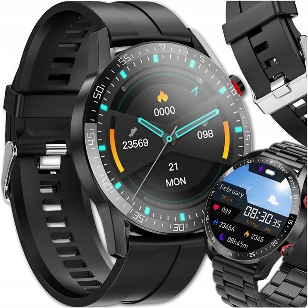 Smartwatch HW20 Herren Schwarz – Bluetooth Anrufe, 1,28" Touch, IP67, Sport & Gesundheitsfunktionen