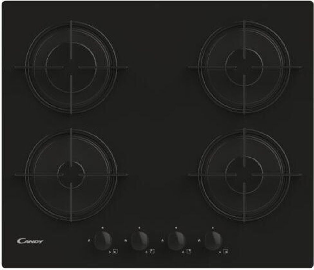Candy cvw6bb piano cottura nero da incasso 59,5 cm a gas 4 Immagine del prodotto 