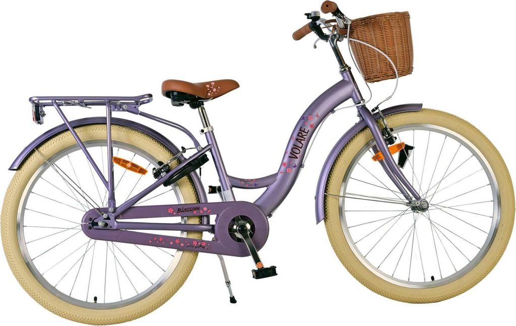 Volare Blossom Kinderfahrrad - Mädchen - 24 Zoll - Lila - Zwei Handbremsen