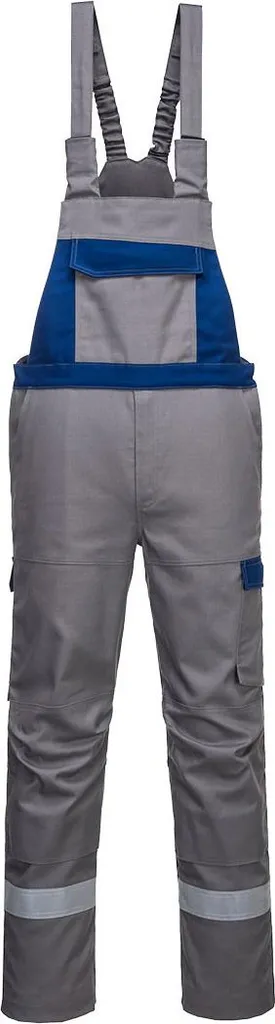 Pantalon à bretelles de travail Portwest FR07 Bizflame Gris en XXL