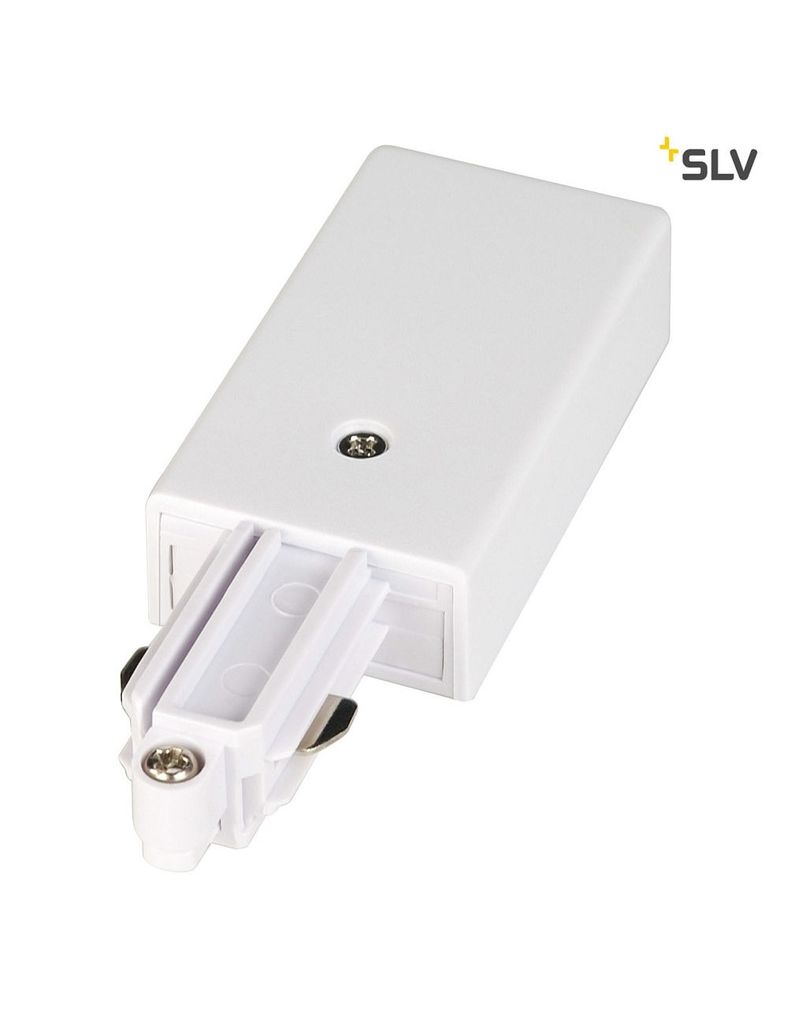SLV 143031 Einspeiser für 1-Phasen HV-Stromschiene Aufbauversion weiss Erde links