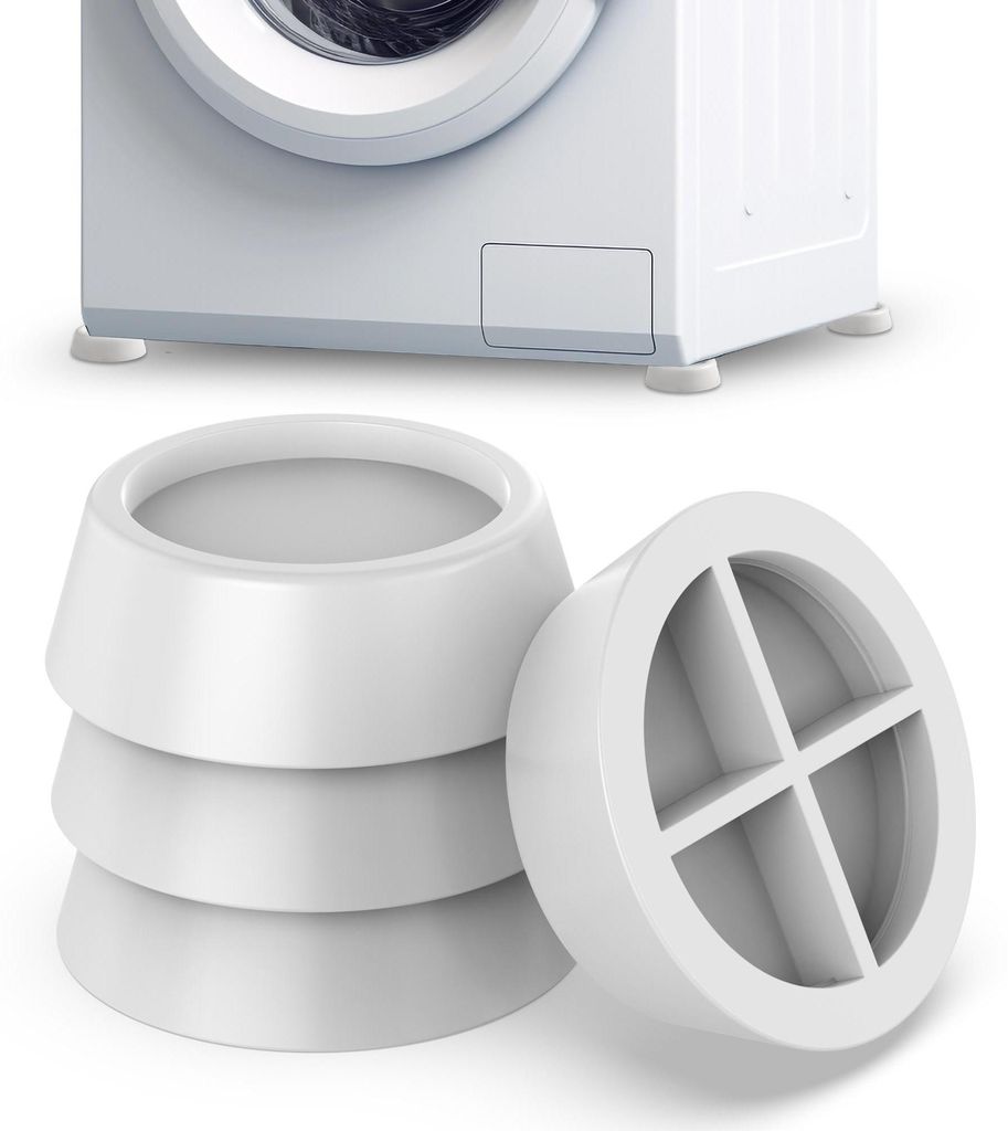 ECENCE Schwingungsdämpfer Waschmaschine 4er Set Weiss Produktbild 