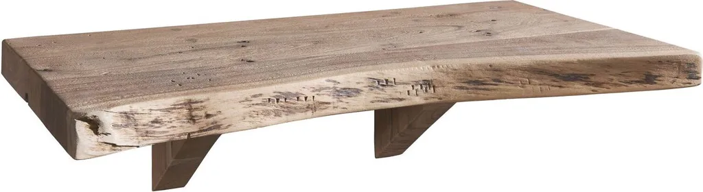 MASSIVMOEBEL24 | mensola in legno di Acacia 60x30x18 Pietra naturale laccato FREEFORM #137