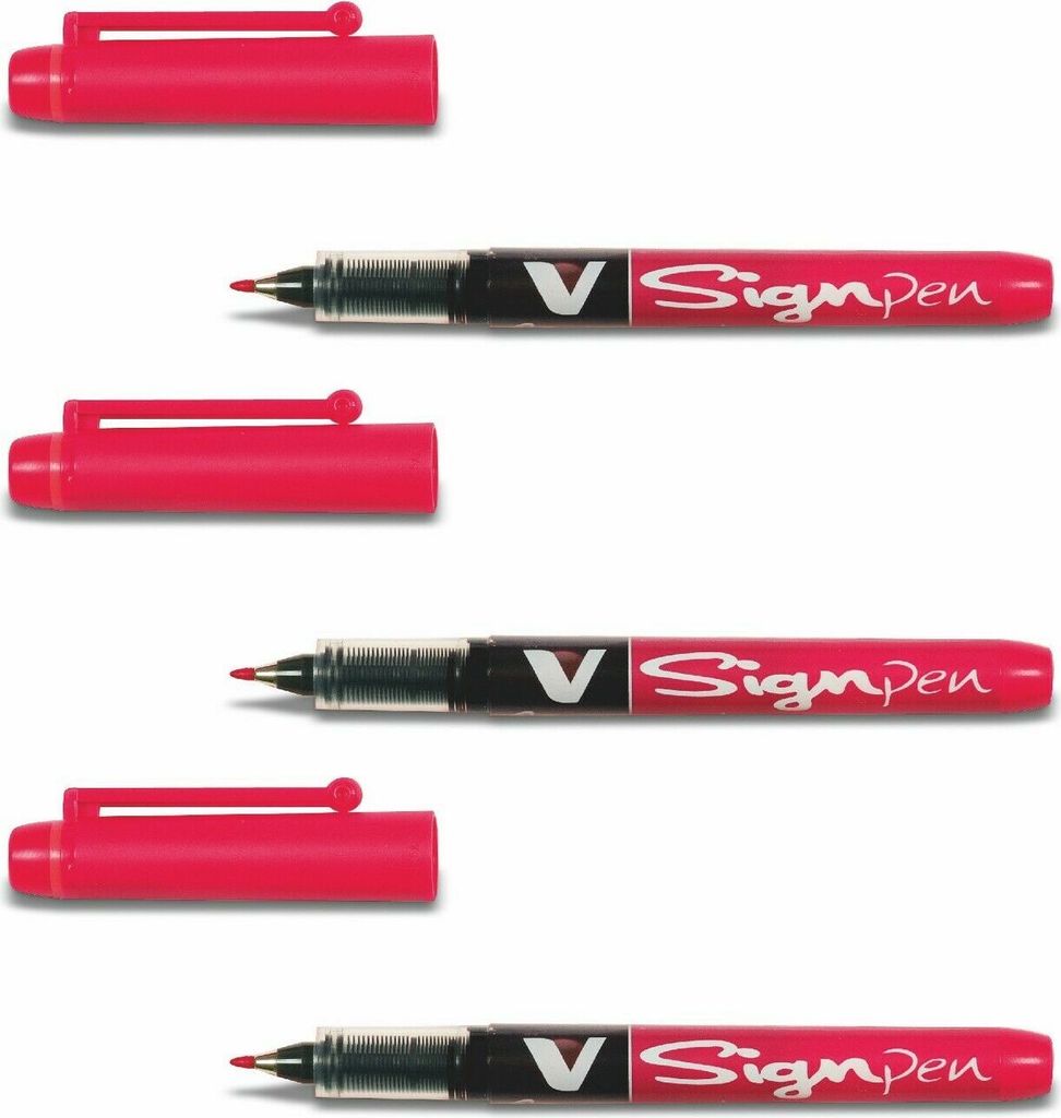 Pilot V Sign Pen - 3er-Set rot